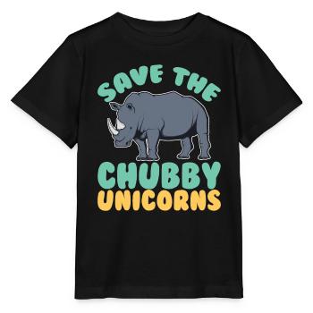 Save The Chubby Unicorns - Stanley/Stella MINI CREATOR Kids’ T-Shirt - black - Front - Mikhail (115cm)