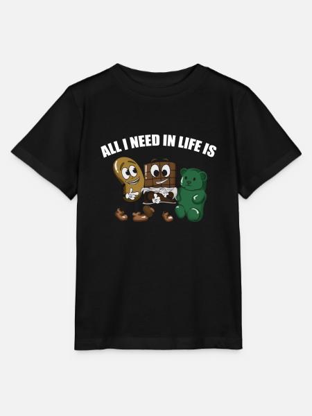 Chips Schokolade und Gummibärchen - Stanley/Stella Kinder T-Shirt MINI CREATOR - Schwarz
