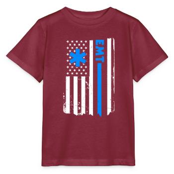 USA Emergency Paramedic America - Stanley/Stella MINI CREATOR Kids’ T-Shirt - burgundy - Front - Kain (125cm)