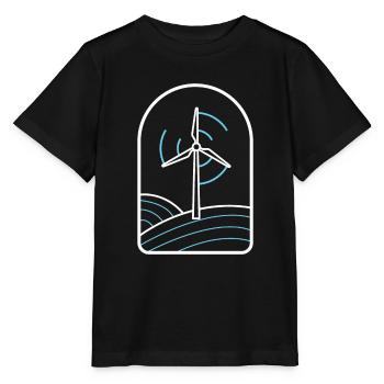 Wind Energy Wind Turbine Wind Power Wind Power - Stanley/Stella MINI CREATOR Kids’ T-Shirt - black - Front - Mikhail (115cm)