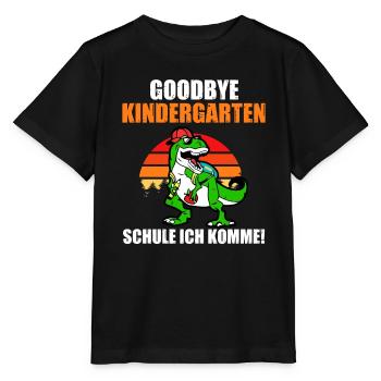 Schulkind Schulbeginn Dinosaurier Einschulung - Stanley/Stella Kinder T-Shirt MINI CREATOR  - Schwarz - Vorne - Mikhail (115cm)