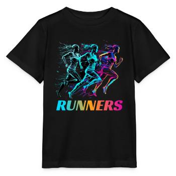 Dynamische Läufer Lauf Wettkampf - Stanley/Stella Kinder T-Shirt MINI CREATOR  - Schwarz - Vorne - Mikhail (115cm)