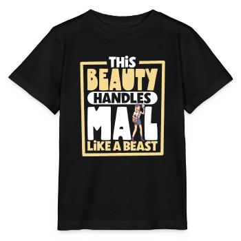 Postal worker mail lady postman mail - Stanley/Stella MINI CREATOR Kids’ T-Shirt - black - Front - Mikhail (115cm)