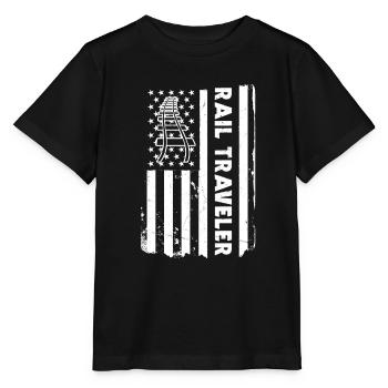 USA Rail Travelling Outfit Trains America - Stanley/Stella MINI CREATOR Kids’ T-Shirt - black - Front - Mikhail (115cm)