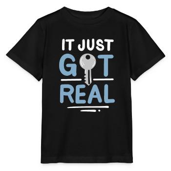Es wurde gerade real - Stanley/Stella Kinder T-Shirt MINI CREATOR  - Schwarz - Vorne - Mikhail (115cm)
