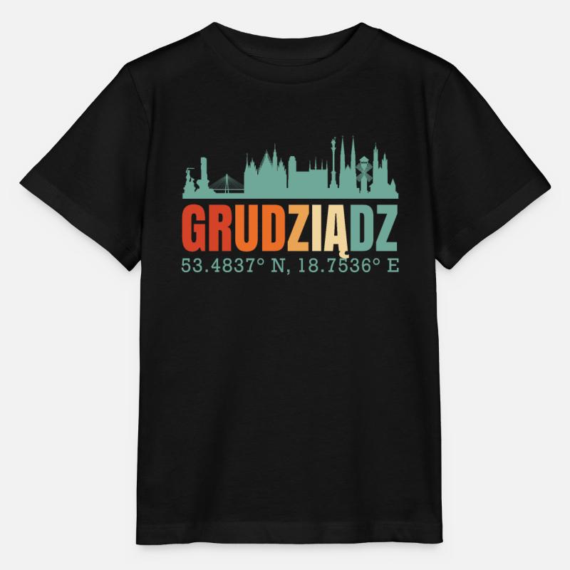 Polen Grudziadz Skyline - Stanley/Stella Kinder T-Shirt MINI CREATOR  - Schwarz