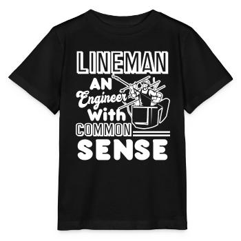 Lineman Is An Engineer With Common Sense - Stanley/Stella MINI CREATOR Kids’ T-Shirt - black - Front - Mikhail (115cm)
