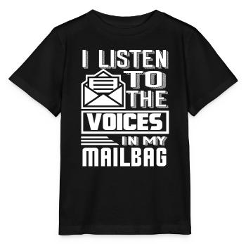 Mail Carrier Listen To The Voices In Mailbag - Stanley/Stella MINI CREATOR Kids’ T-Shirt - black - Front - Mikhail (115cm)