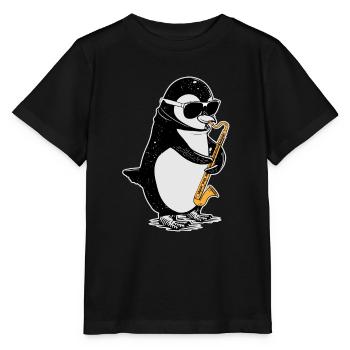 Bass Clarinet Penguin Big Band Children's Orchestra - Stanley/Stella MINI CREATOR Kids’ T-Shirt - black - Front - Mikhail (115cm)