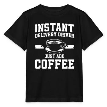 Chauffeur-livreur Il suffit d’ajouter du café - T-shirt bio MINI CREATOR Stanley/Stella Enfant - noir - Devant - Mikhail (115cm)