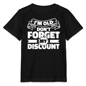 Pension de retraité drôle N’oubliez pas ma réduction - T-shirt bio MINI CREATOR Stanley/Stella Enfant - noir - Devant - Mikhail (115cm)