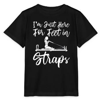 Je suis juste là pour les pieds dans les sangles 4 - T-shirt bio MINI CREATOR Stanley/Stella Enfant - noir - Devant - Mikhail (115cm)