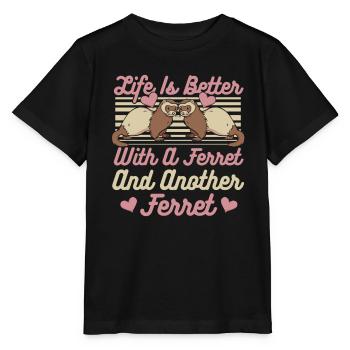 Amour putois furet - T-shirt bio MINI CREATOR Stanley/Stella Enfant - noir - Devant - Mikhail (115cm)