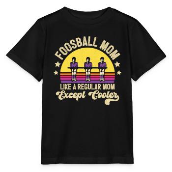 Foosball Mom Retro Women Table Soccer Player - Stanley/Stella Kinder T-Shirt MINI CREATOR  - Schwarz - Vorne - Mikhail (115cm)