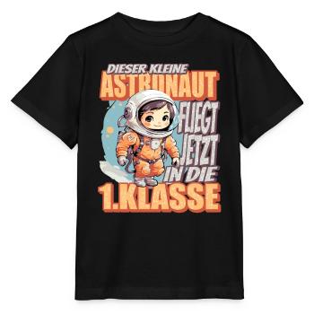 Dieser Kleine Astronaut fliegt jetzt in die erste - Stanley/Stella Kinder T-Shirt MINI CREATOR  - Schwarz - Vorne - Mikhail (115cm)