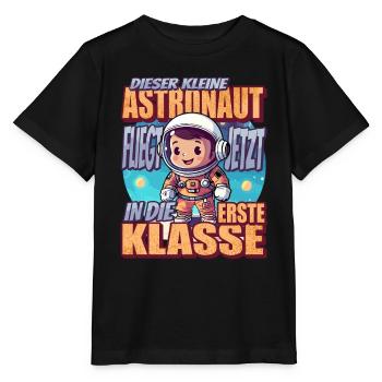 Dieser Kleine Astronaut fliegt jetzt in die erste - Stanley/Stella Kinder T-Shirt MINI CREATOR  - Schwarz - Vorne - Mikhail (115cm)