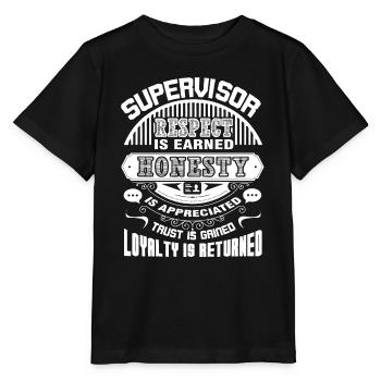 Supervisor Supervisor Respect Is Earned - Stanley/Stella MINI CREATOR Kids’ T-Shirt - black - Front - Mikhail (115cm)
