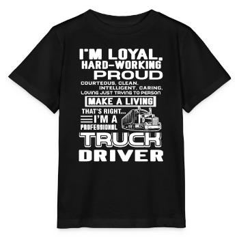 Truck Driver Proud Truck Driver - Stanley/Stella MINI CREATOR Kids’ T-Shirt - black - Front - Mikhail (115cm)
