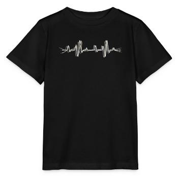 Herzschlag Audio Kabel AUX Klinkenkabel - Stanley/Stella Kinder T-Shirt MINI CREATOR  - Schwarz - Vorne - Mikhail (115cm)