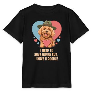 J’ai besoin d’économiser de l’argent mais j’ai un Doodle - T-shirt bio MINI CREATOR Stanley/Stella Enfant - noir - Devant - Mikhail (115cm)