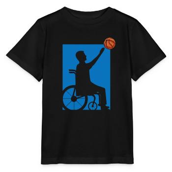 Fauteuil roulant - T-shirt bio MINI CREATOR Stanley/Stella Enfant - noir - Devant - Mikhail (115cm)