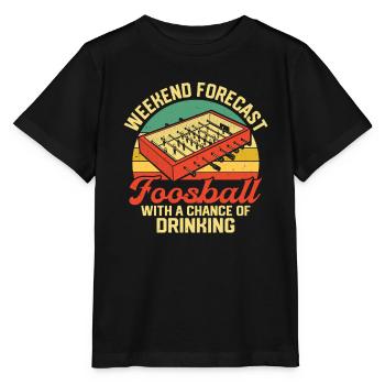Weekend Forecast Foosball Retro Table Soccer Playe - Stanley/Stella Kinder T-Shirt MINI CREATOR  - Schwarz - Vorne - Mikhail (115cm)
