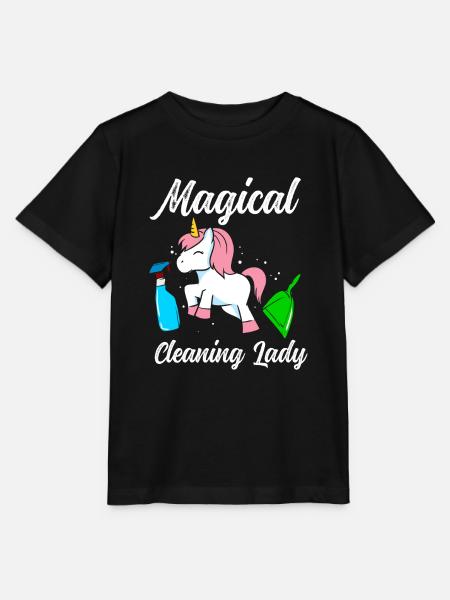 Einhorn-Putzfrau - Stanley/Stella Kinder T-Shirt MINI CREATOR - Schwarz