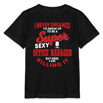 Funny office manager of the school office team - Stanley/Stella MINI CREATOR Kids’ T-Shirt - black - Front - Mikhail (115cm)