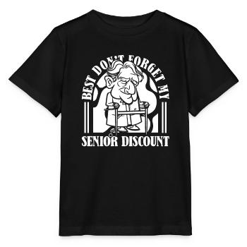 Retraite Pension Humour N’oubliez pas ma réduction - T-shirt bio MINI CREATOR Stanley/Stella Enfant - noir - Devant - Mikhail (115cm)