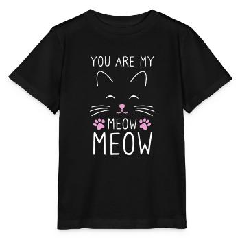 Tu es mon chat miaou miaou - T-shirt bio MINI CREATOR Stanley/Stella Enfant - noir - Devant - Mikhail (115cm)
