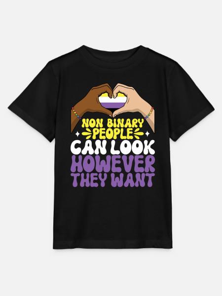 Non Binary Pride Genderqueer - Stanley/Stella Kinder T-Shirt MINI CREATOR  - Schwarz
