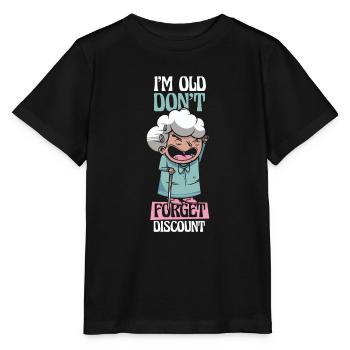 Pension de retraité N’oubliez pas ma réduction - T-shirt bio MINI CREATOR Stanley/Stella Enfant - noir - Devant - Mikhail (115cm)