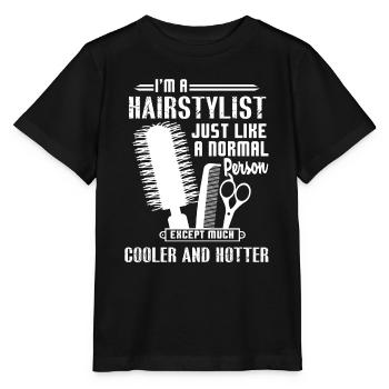 Hair Stylist Hotter And Cooler Hair Stylist - Stanley/Stella MINI CREATOR Kids’ T-Shirt - black - Front - Mikhail (115cm)