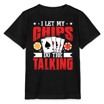 Je laisse mes jetons parler - T-shirt bio MINI CREATOR Stanley/Stella Enfant - noir - Devant - Mikhail (115cm)