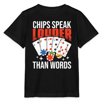 Lustiges Poker Texas Hold'em - Stanley/Stella Kinder T-Shirt MINI CREATOR  - Schwarz - Vorne - Mikhail (115cm)