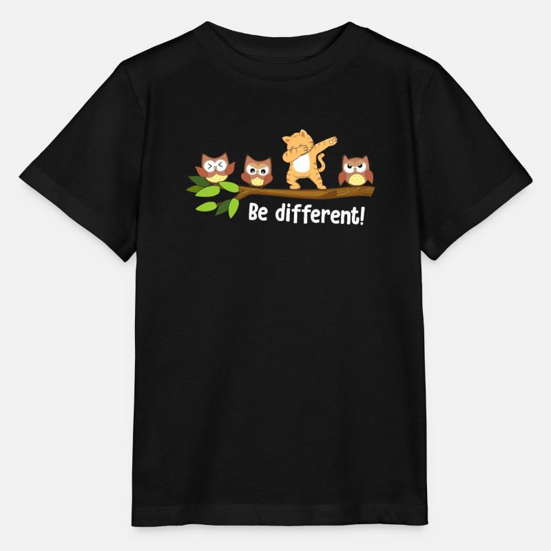 Be Different Dabbing Katze - Stanley/Stella Kinder T-Shirt MINI CREATOR - Schwarz