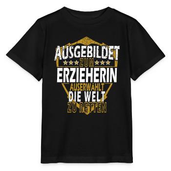 Erzieherin Lustige Erzieherin Spruch Geschenkidee - Stanley/Stella Kinder T-Shirt MINI CREATOR  - Schwarz - Vorne - Mikhail (115cm)