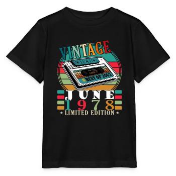 1978 Juni Limited Edition 45. Geburtstag Outfit - Stanley/Stella Kinder T-Shirt MINI CREATOR  - Schwarz - Vorne - Mikhail (115cm)