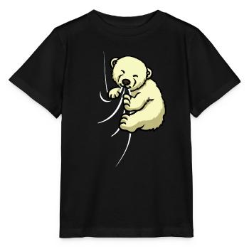 Cute Polar Bear Cloth Biting Sucking Polar Bear - Stanley/Stella Kinder T-Shirt MINI CREATOR  - Schwarz - Vorne - Mikhail (115cm)