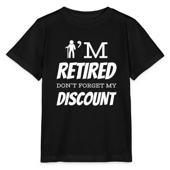 Pension de retraité drôle N’oubliez pas ma réduction - T-shirt bio MINI CREATOR Stanley/Stella Enfant - noir - Devant - Mikhail (115cm)