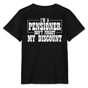 Pension de retraité drôle N’oubliez pas ma réduction - T-shirt bio MINI CREATOR Stanley/Stella Enfant - noir - Devant - Mikhail (115cm)