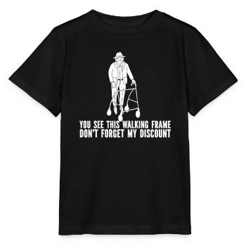 Pension de retraité N’oubliez pas ma réduction - T-shirt bio MINI CREATOR Stanley/Stella Enfant - noir - Devant - Mikhail (115cm)