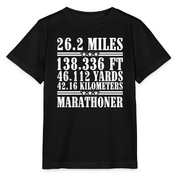 26.2 miles 138,336 ft 46,112 yards 42.16 km 4 - Stanley/Stella MINI CREATOR Kids’ T-Shirt - black - Front - Mikhail (115cm)