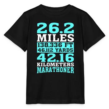 26.2 miles 138,336 ft 46,112 yards 42.16 km 2 - Stanley/Stella MINI CREATOR Kids’ T-Shirt - black - Front - Mikhail (115cm)