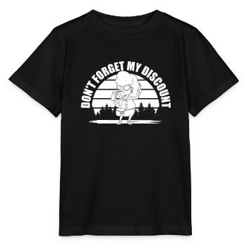 Pension de retraité N’oubliez pas ma réduction - T-shirt bio MINI CREATOR Stanley/Stella Enfant - noir - Devant - Mikhail (115cm)