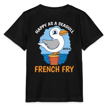 Happy As A Seagull With A French Fry 3 - Stanley/Stella MINI CREATOR Kids’ T-Shirt - black - Front - Mikhail (115cm)