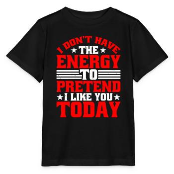 Je n’ai pas l’énergie de faire semblant de t’aimer - T-shirt bio MINI CREATOR Stanley/Stella Enfant - noir - Devant - Mikhail (115cm)