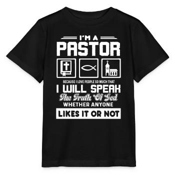 Pastor Pastor Love People - Stanley/Stella MINI CREATOR Kids’ T-Shirt - black - Front - Mikhail (115cm)