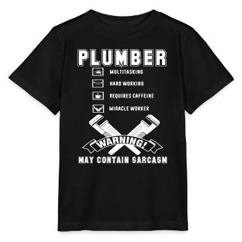 Plumber Plumber Hard Working - Stanley/Stella MINI CREATOR Kids’ T-Shirt - black - Front - Mikhail (115cm)