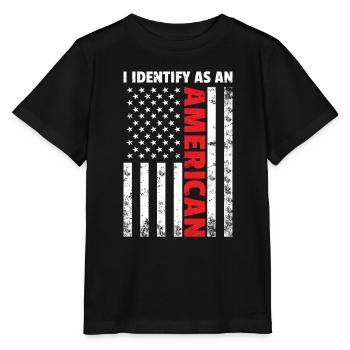 American Flag Independence Day 4th Of July - Stanley/Stella MINI CREATOR Kids’ T-Shirt - black - Front - Mikhail (115cm)